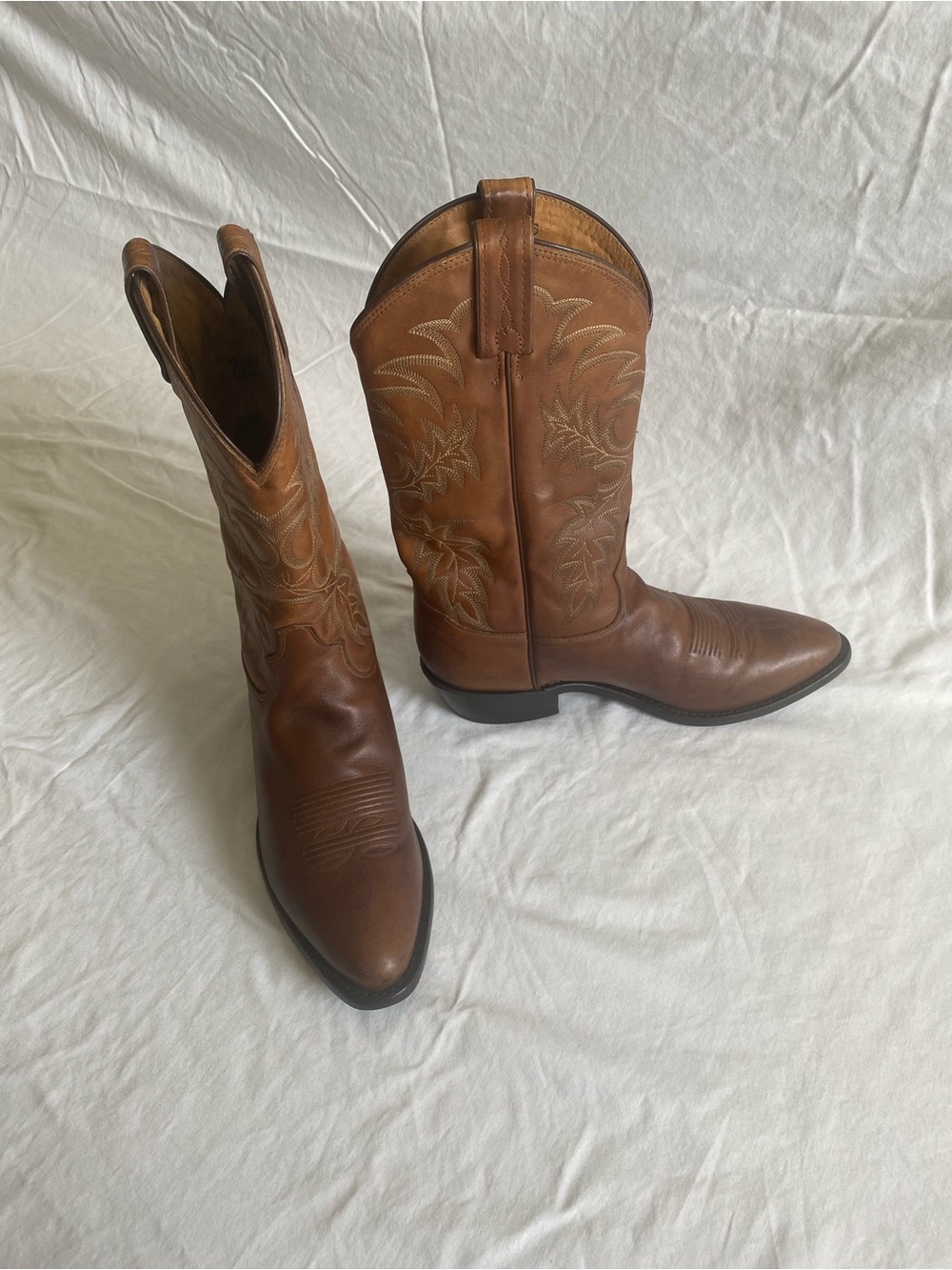 Tony Lama Men’s Medium Brown Leather Cowboy Boots - Size 10D